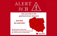 Alert RCB (20/21.05) dla całej Polski – silny wiatr i burze z gradem